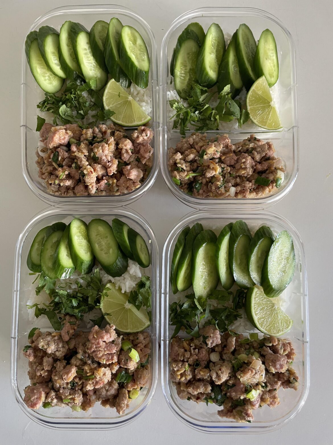 thai larb with rice thai larb with rice