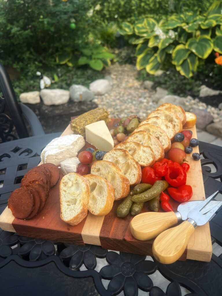 Picked up some fancy vegan treats from a local vegan pop up (feasty vegan), and made a charcuterie board!