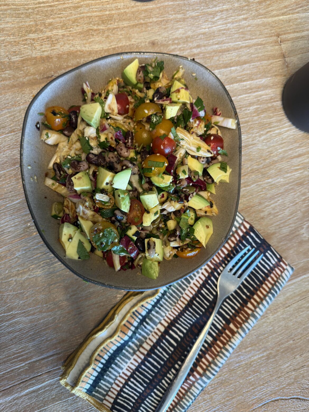 Salsa macha salad take two with Vaquero beans