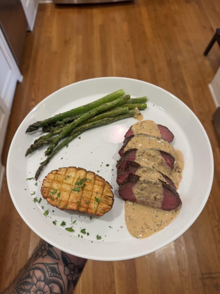 Venison Steak au Poivre