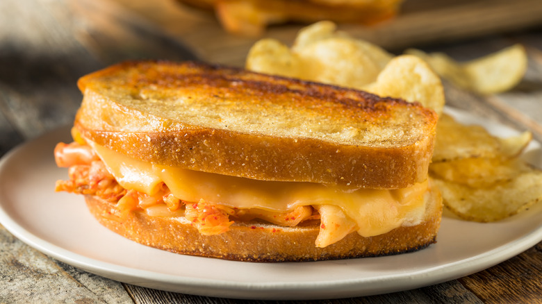 grilled cheese sandwich with kimchi