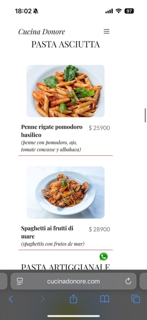 which menu option would have the less calories?