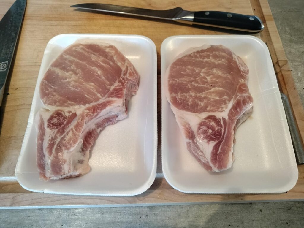 Reverse sear prime pork chop