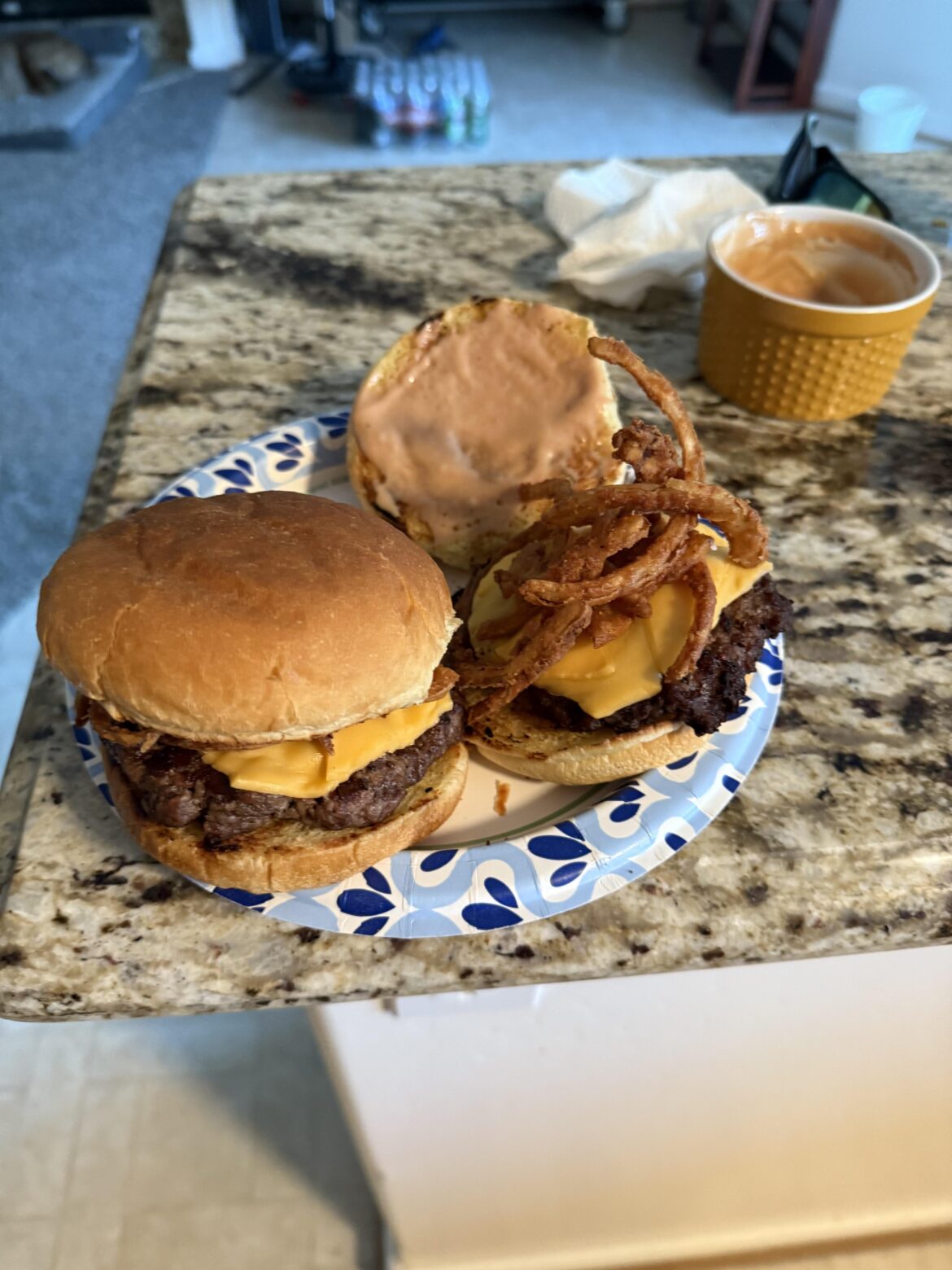 First Burgers on the new grill