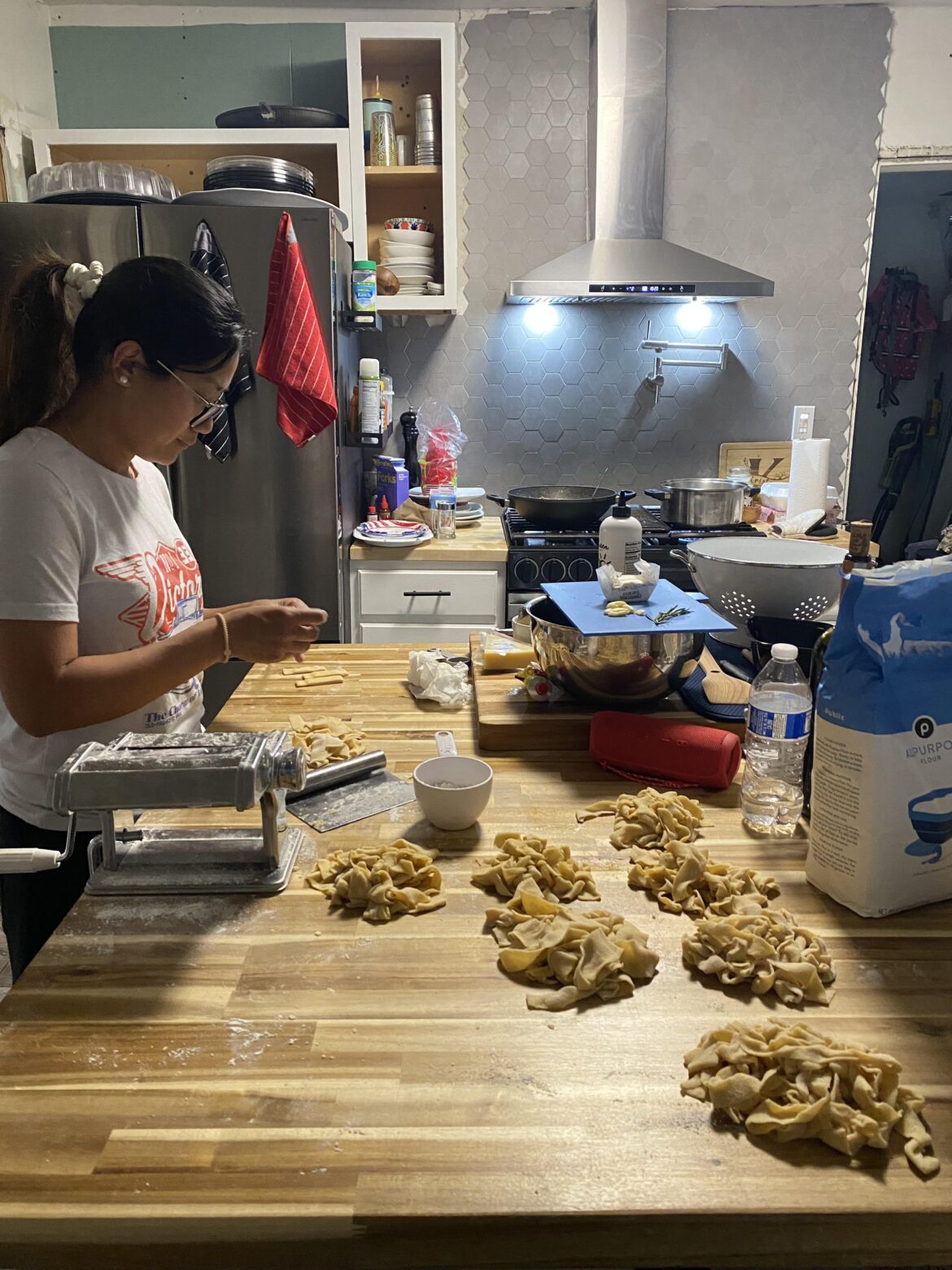 Cousin taught me how to make pasta for the first time