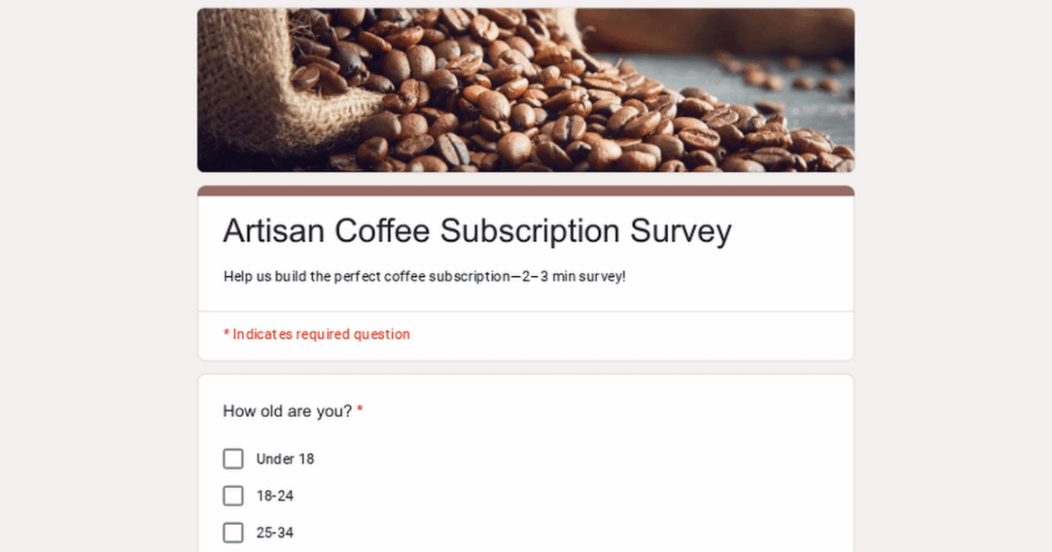 Help me create an artisan coffee Subscription service