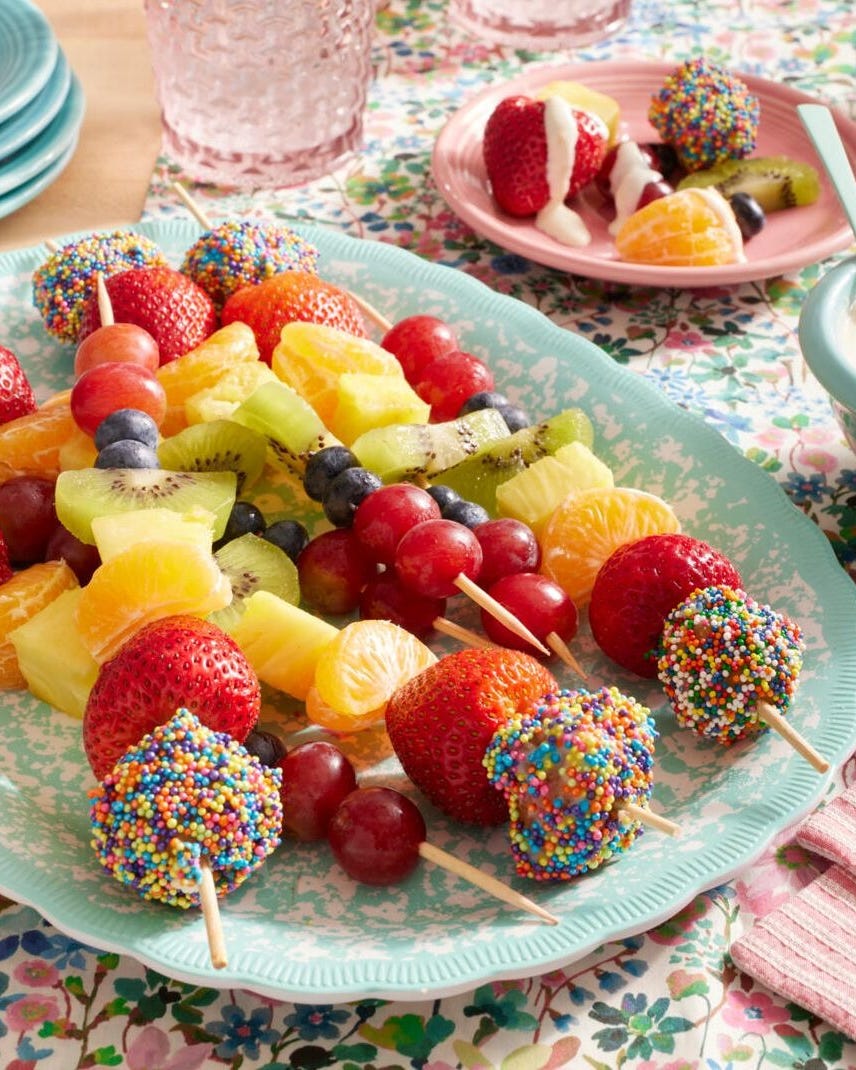 rainbow fruit skewers