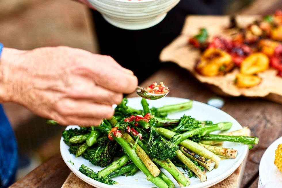 Plate of green vegetables