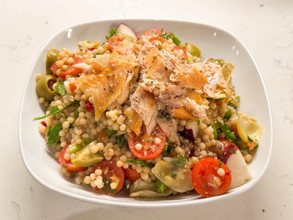 Mediterranean Couscous Salad with Smoked Trout From “Foolproof Fish” by America’s Test Kitchen