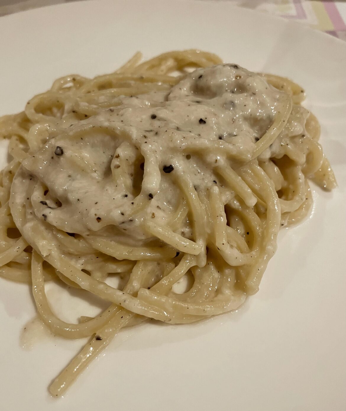 Homemade cacio e pepe