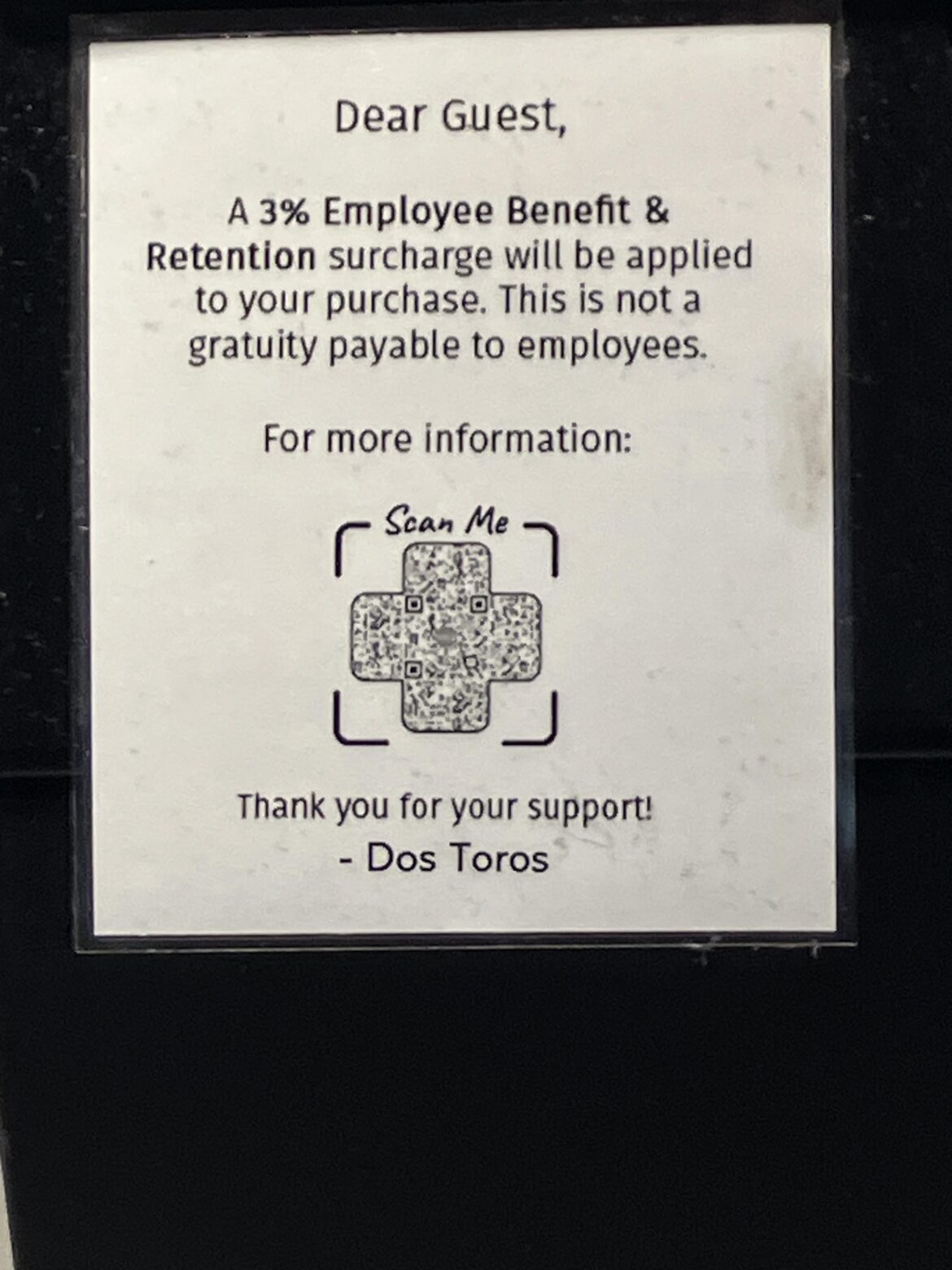 Dos Toros new hidden fees