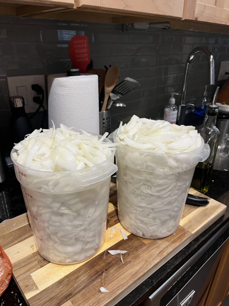 Hosted a hot dog day at work and made some onions to top the dogs with!