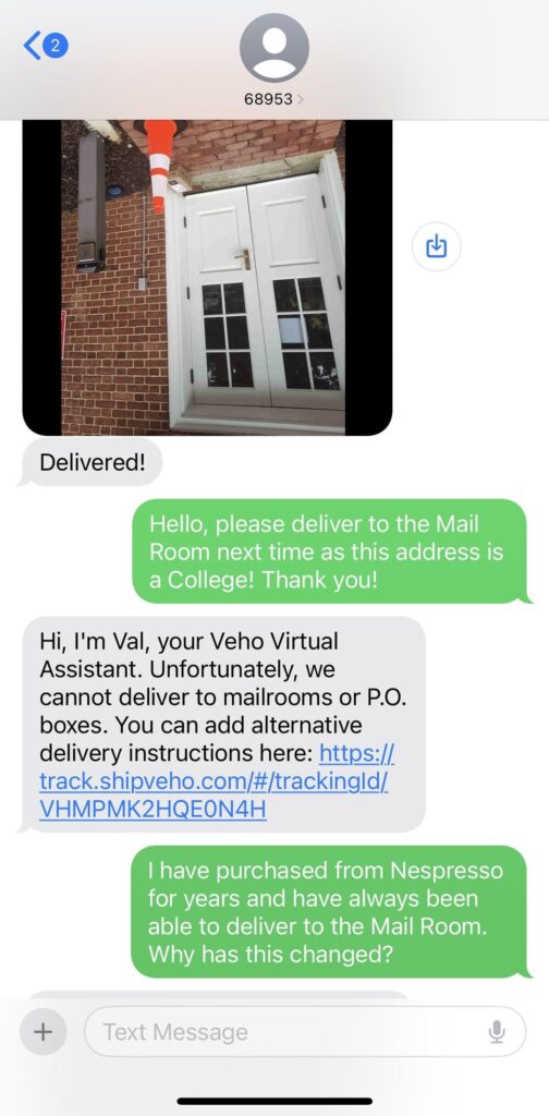 Anyone else having problems with (seemingly) new delivery service/AI virtual assistant?