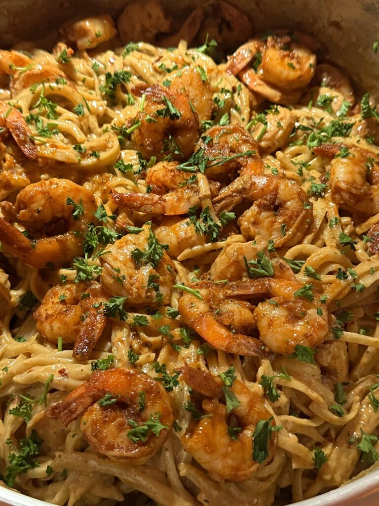 Cajun shrimp pasta for dinner 🦐