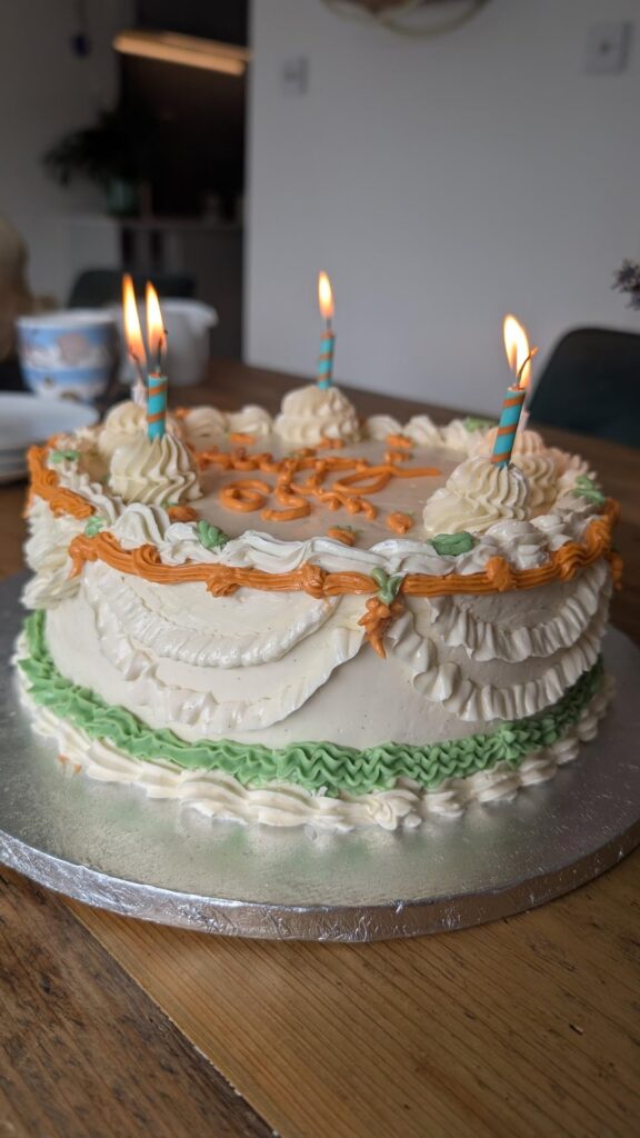 Practicing for my wedding cake