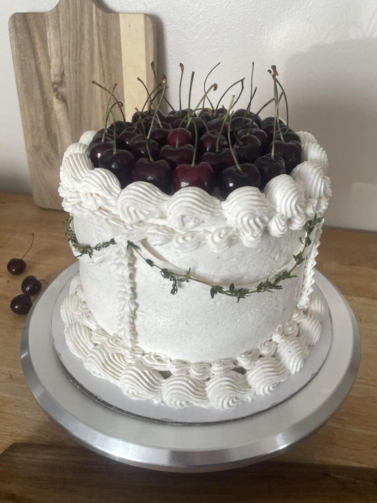 My second ever cake, cherries or no cherries?