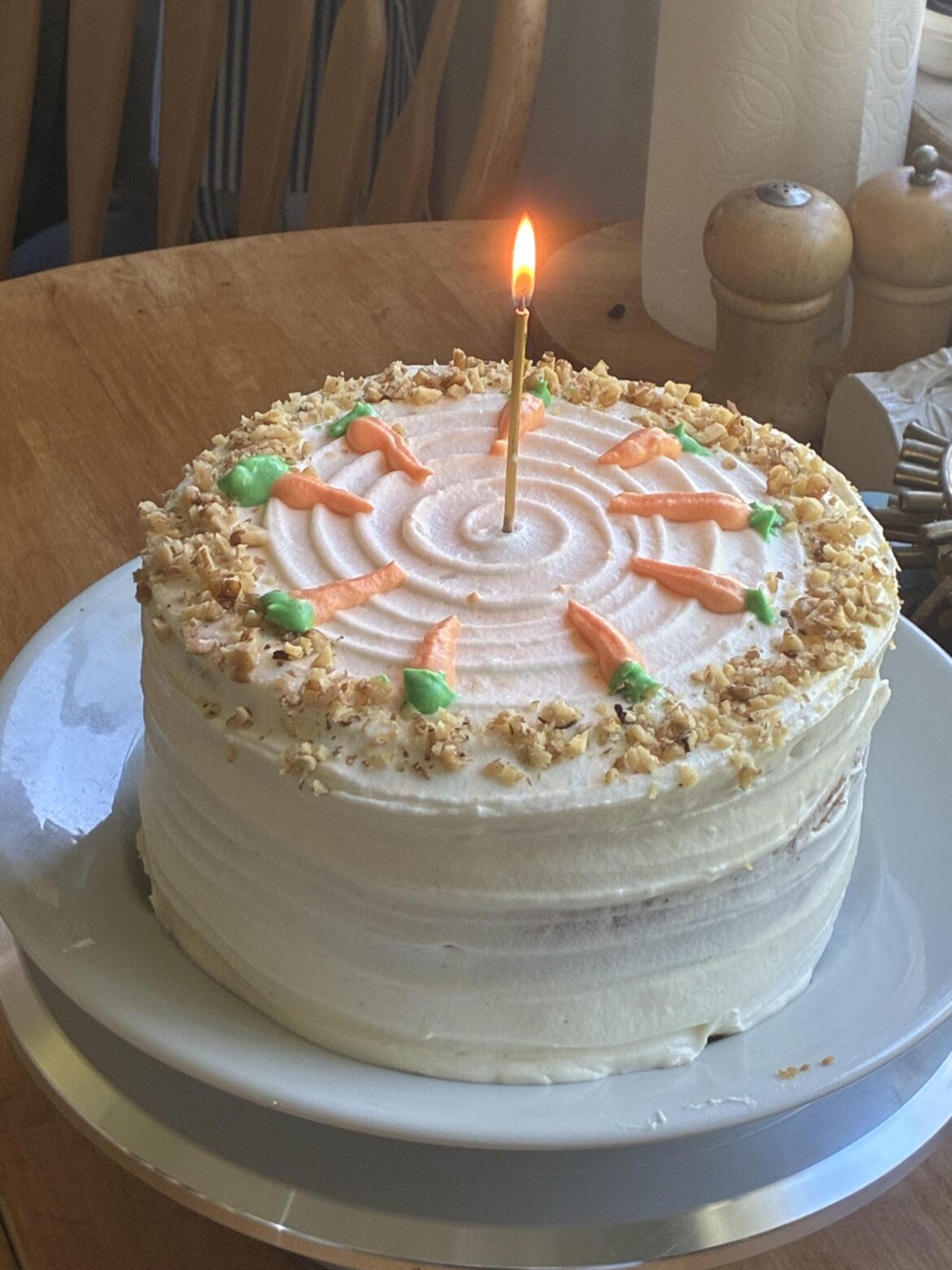 Baked this carrot cake for my dad’s birthday!