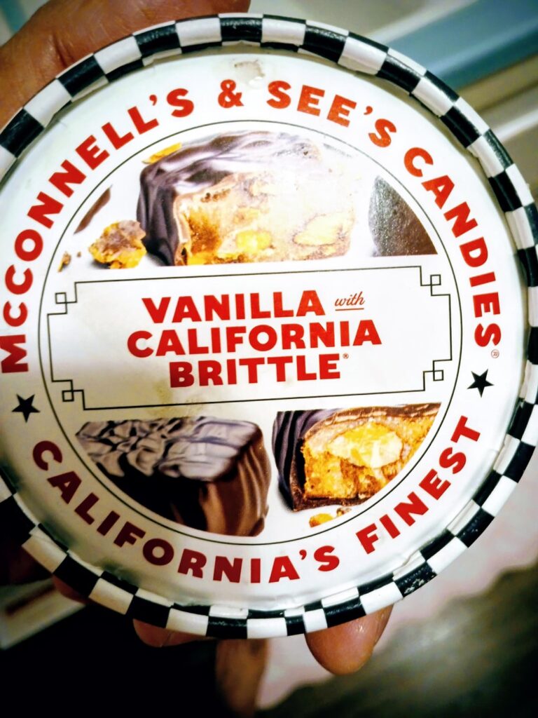 McConnell’s x see’s vanilla with California Brittle and Banana Creme with Toffee-Ettes McConnell's x see's vanilla with California Brittle and Banana Creme with Toffee-Ettes