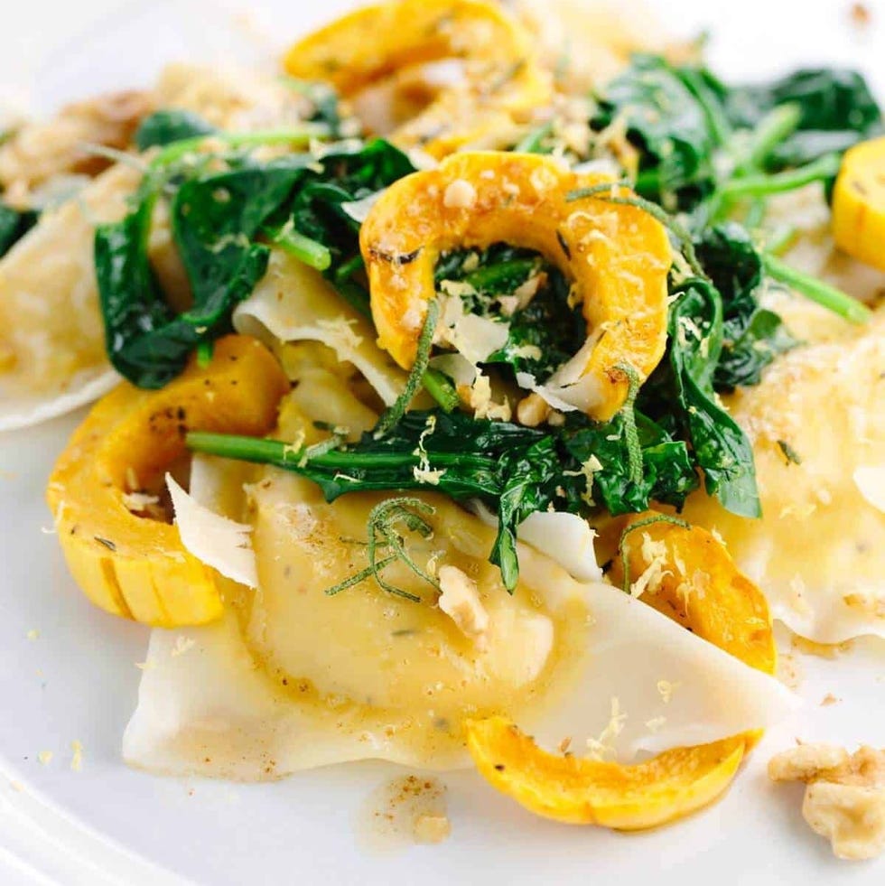 delicata squash ravioli with butter sage sauce