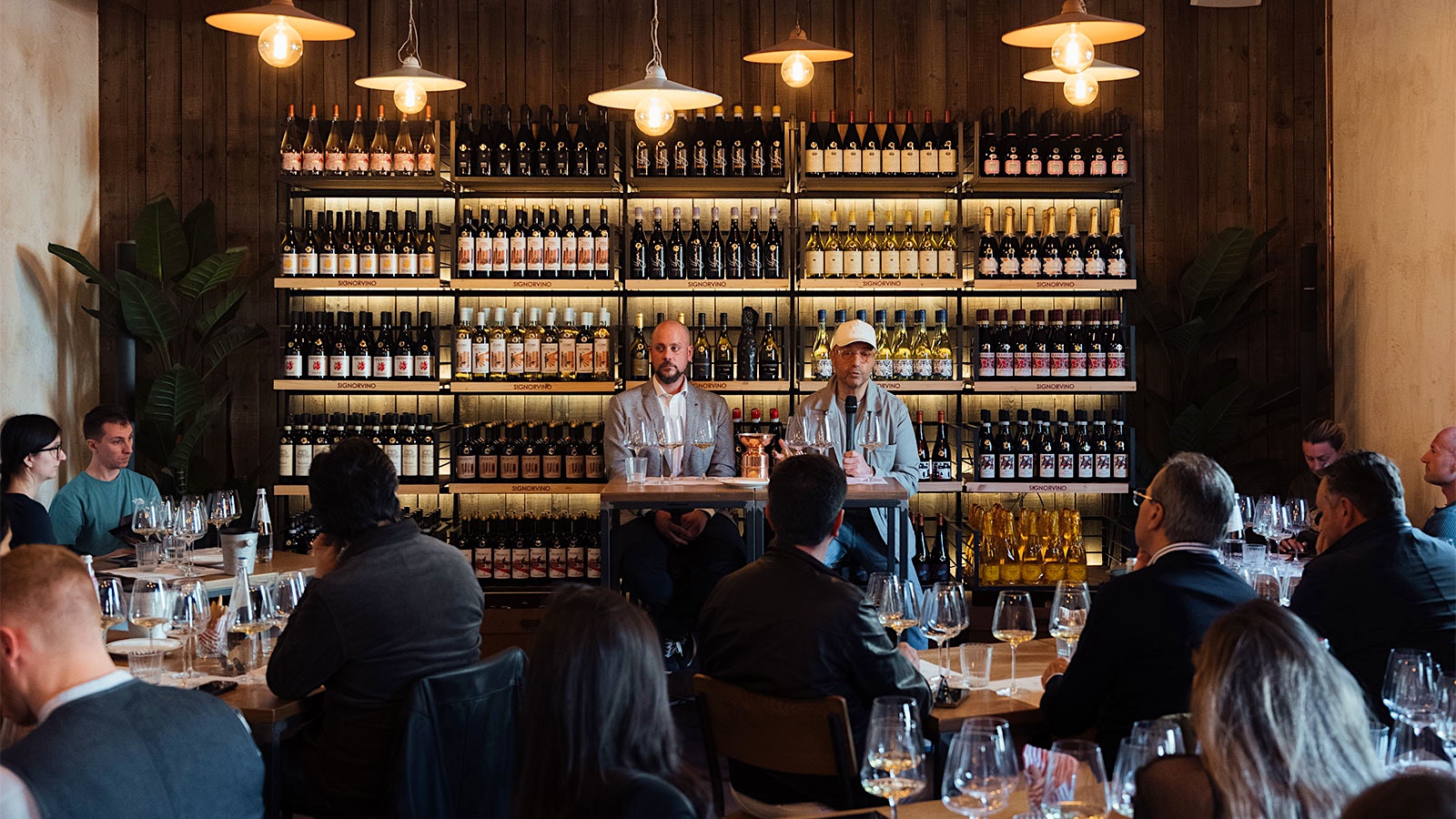A wine-tasting event at a Signorvino location