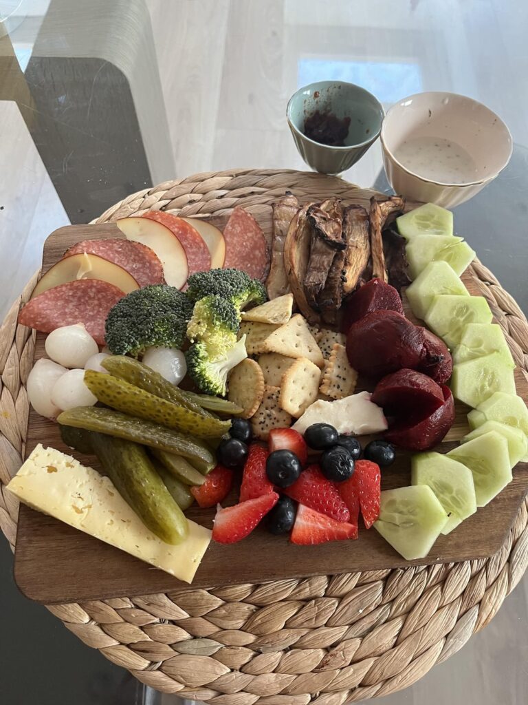 Charcuterie board less than 450 calories.