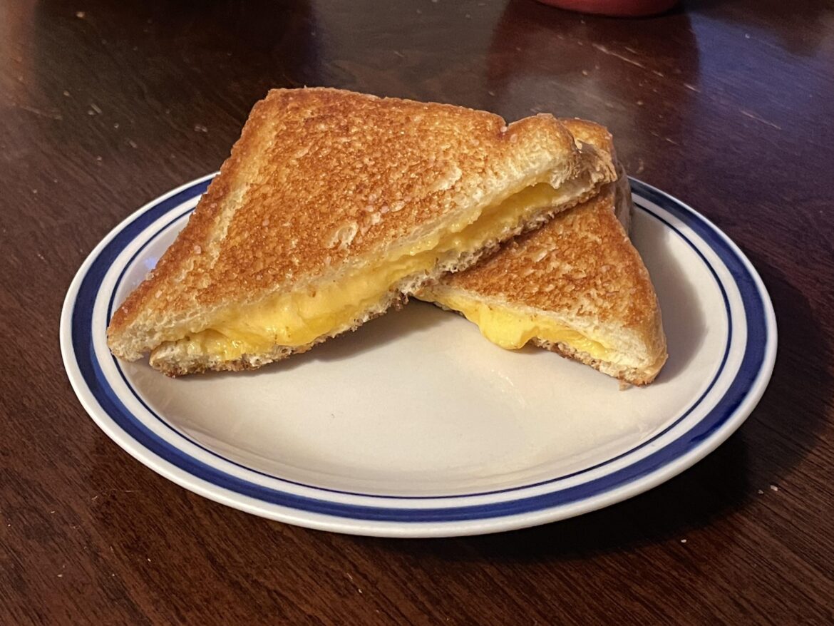 Cheddar and American on white bread