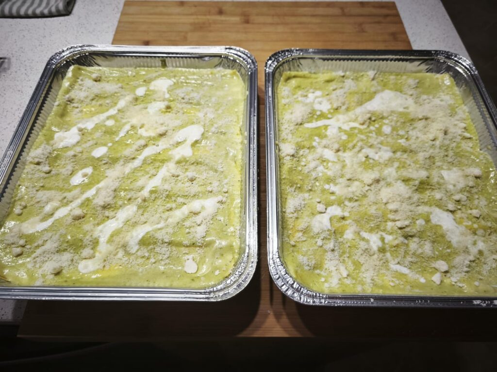 Lasagne with Genovese pesto.