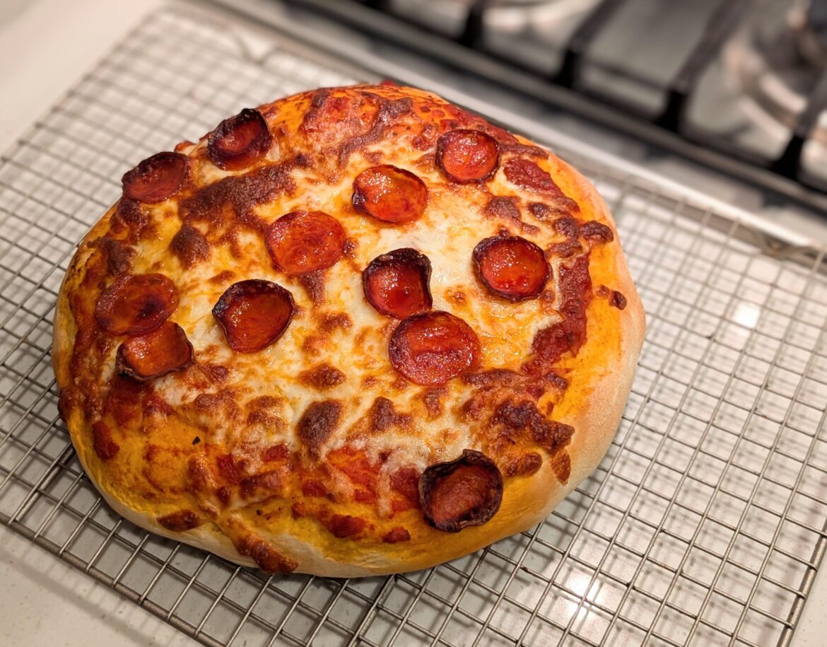 My 11-year-old made dinner tonight ♥️ Each of my kids picked one recipe to learn over the summer and he chose pizza dough. (Ignore the bare patches; we were trying to leave some spots without toppings as the youngest sibling only likes crust and sauce.)