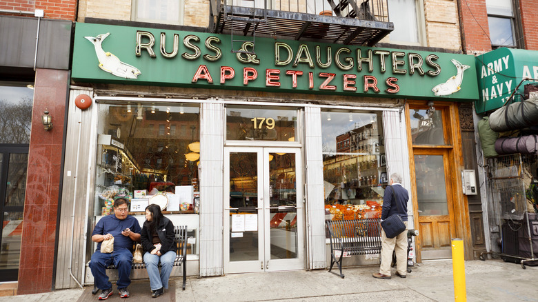 The exterior of Russ & Daughters in New York City