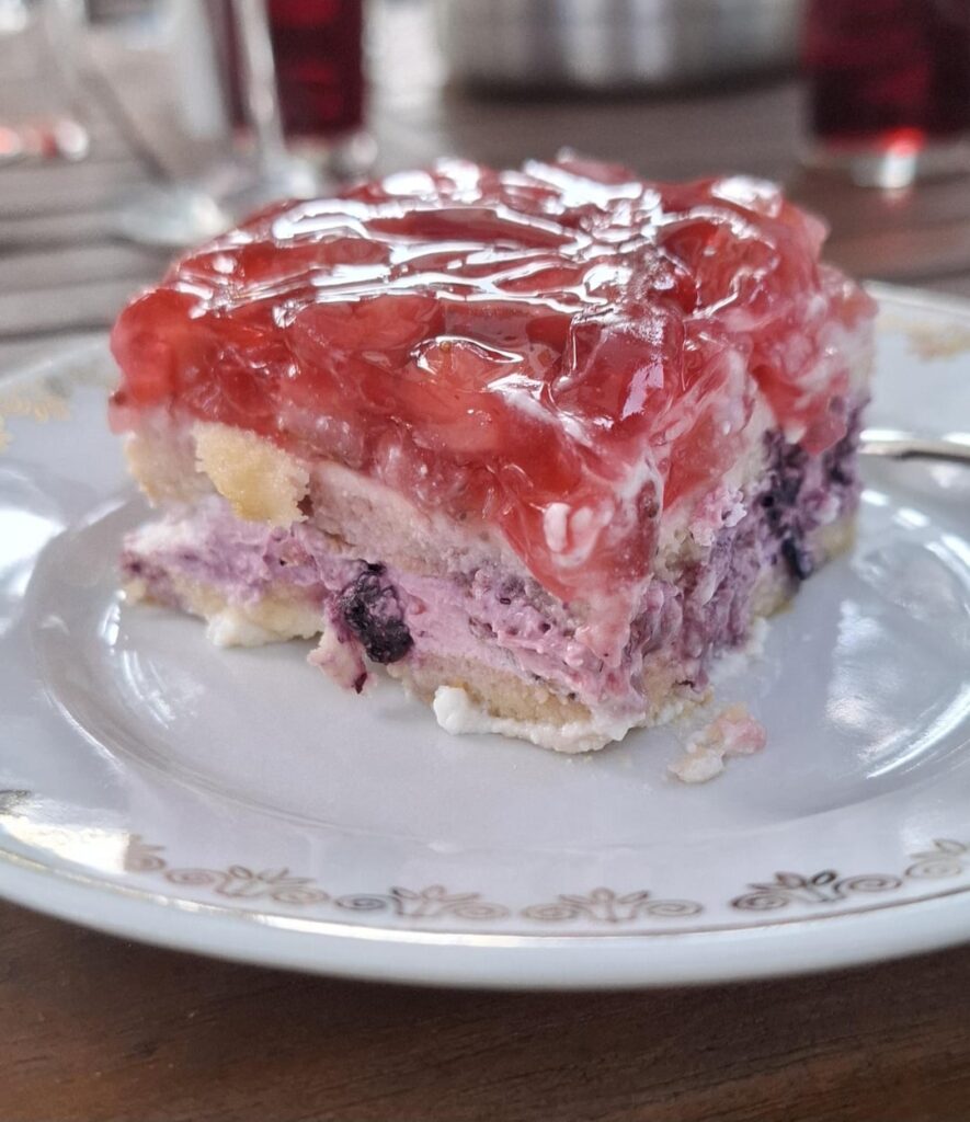 How many is a good estimate for this slice of cake?