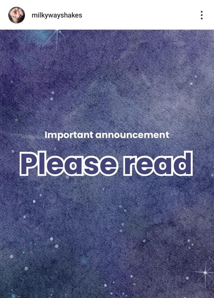 Milky Way Shakes is Closing (again)