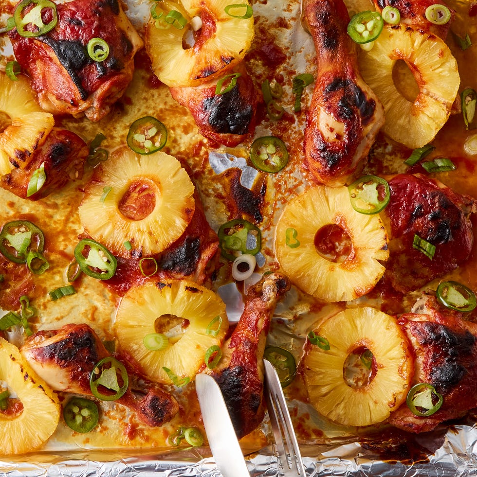 chicken drumsticks and thighs with pineapple and jalapenos