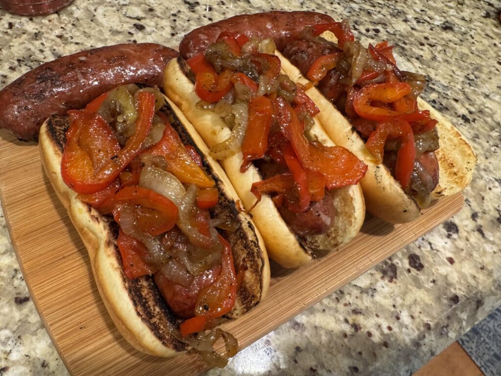 Sausage peppers and onions