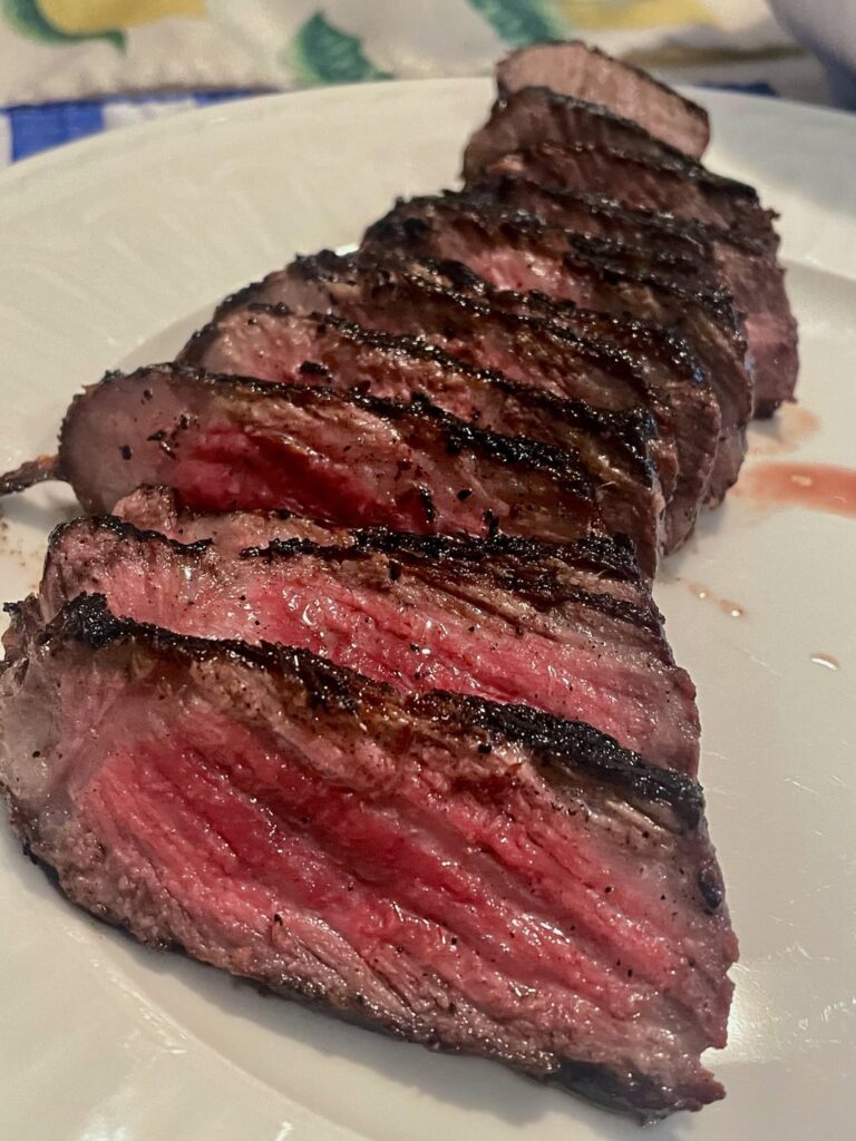 Snake River Farms Gold Grade Wagyu Strip on the grill