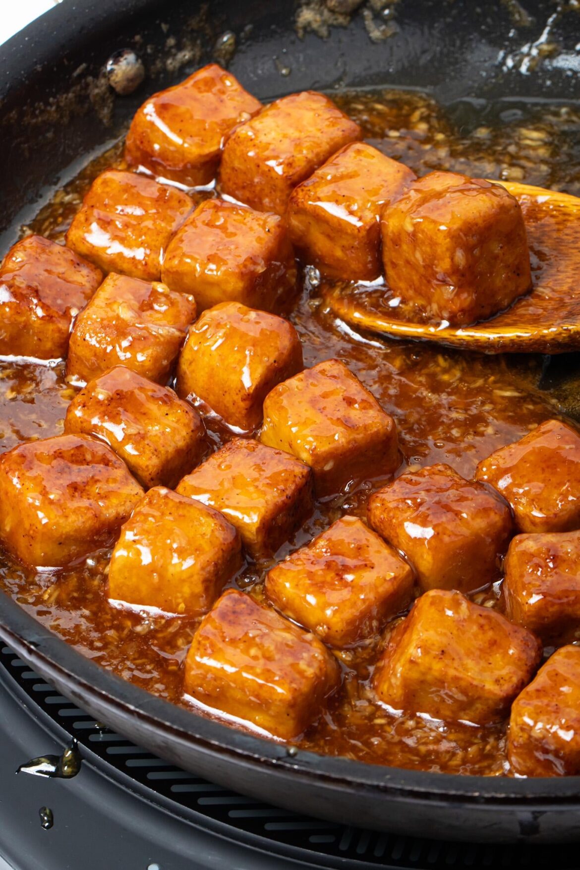 Tofu with a Veganized Honey and Garlic Sauce
