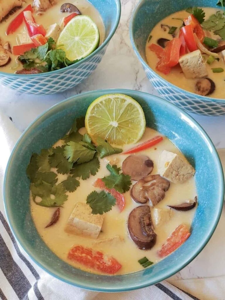 Vegan tom kha soup