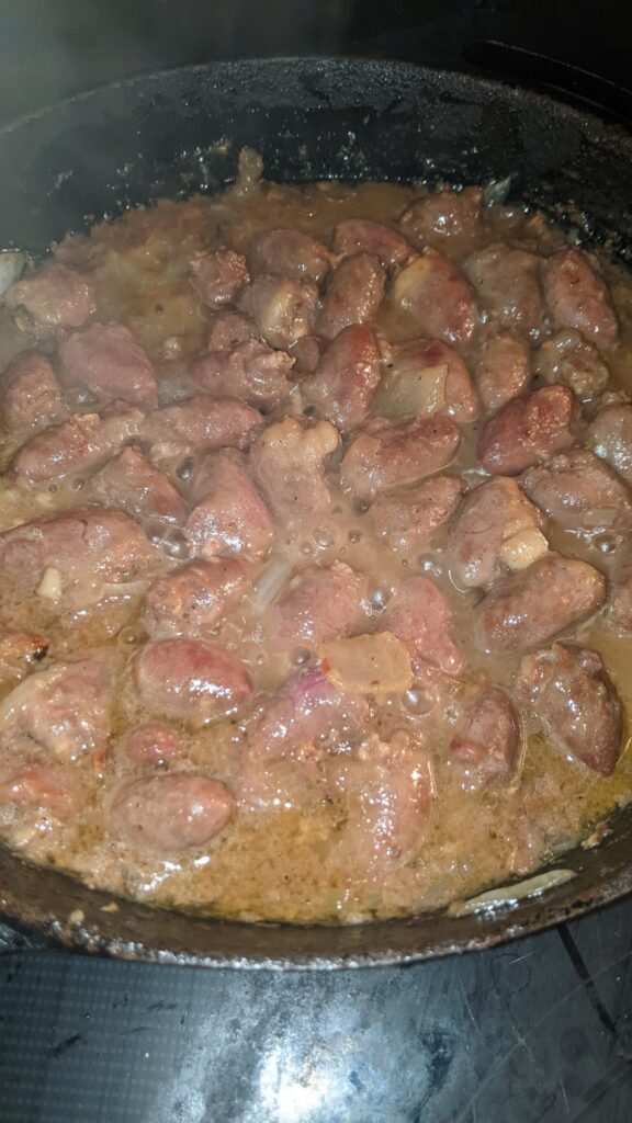 My famous chicken heart stew