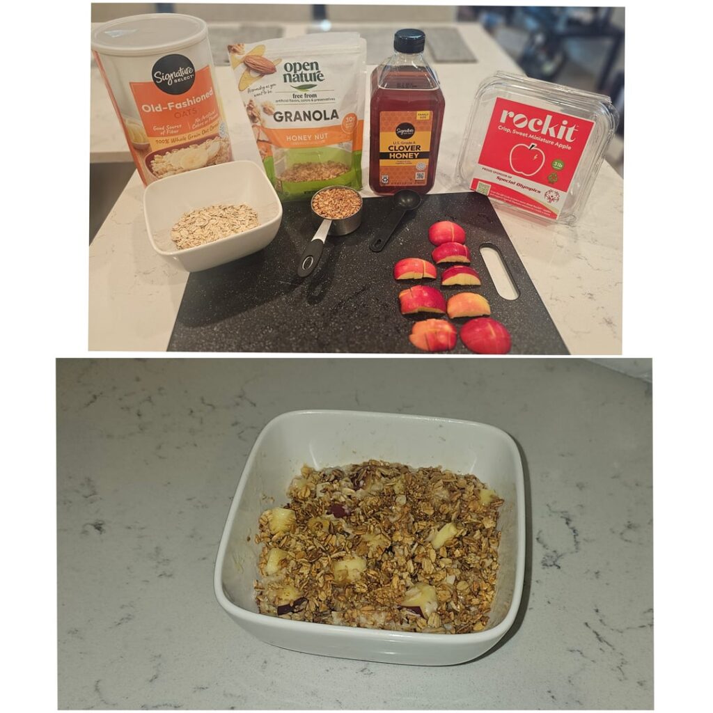 “Apple Pie” Oatmeal - 520 cals (typically 400 cals)