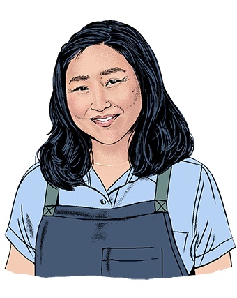 A portrait of a woman with an apron