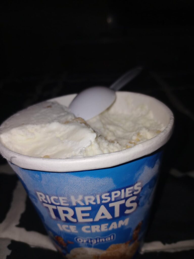 Rice Krispy Treat Ice Cream while watching a movie...so far so good! 8.5/10 that's just my opinion