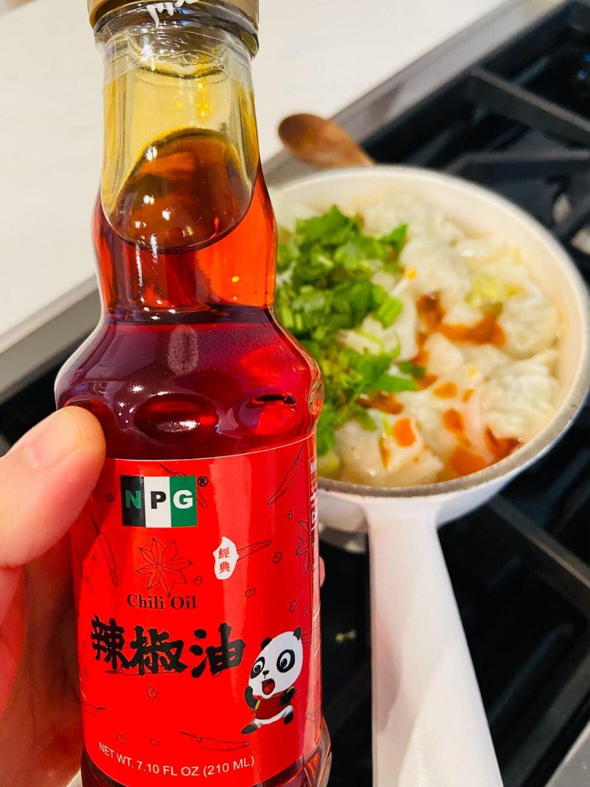 Drizzled some chili oil on my dumplings—instant upgrade 🍜🔥