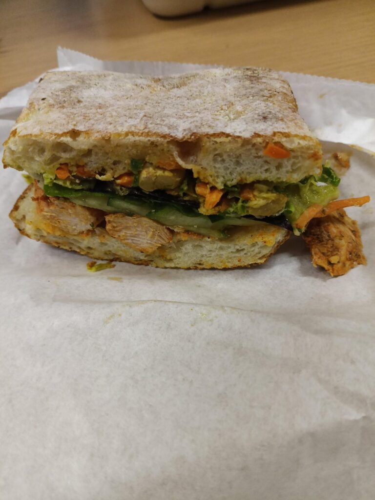 Mad Radish, Exchange Tower Food Court. Super fresh and Amazing Flavors. Chicken Sandwich and Chicken Wrap.