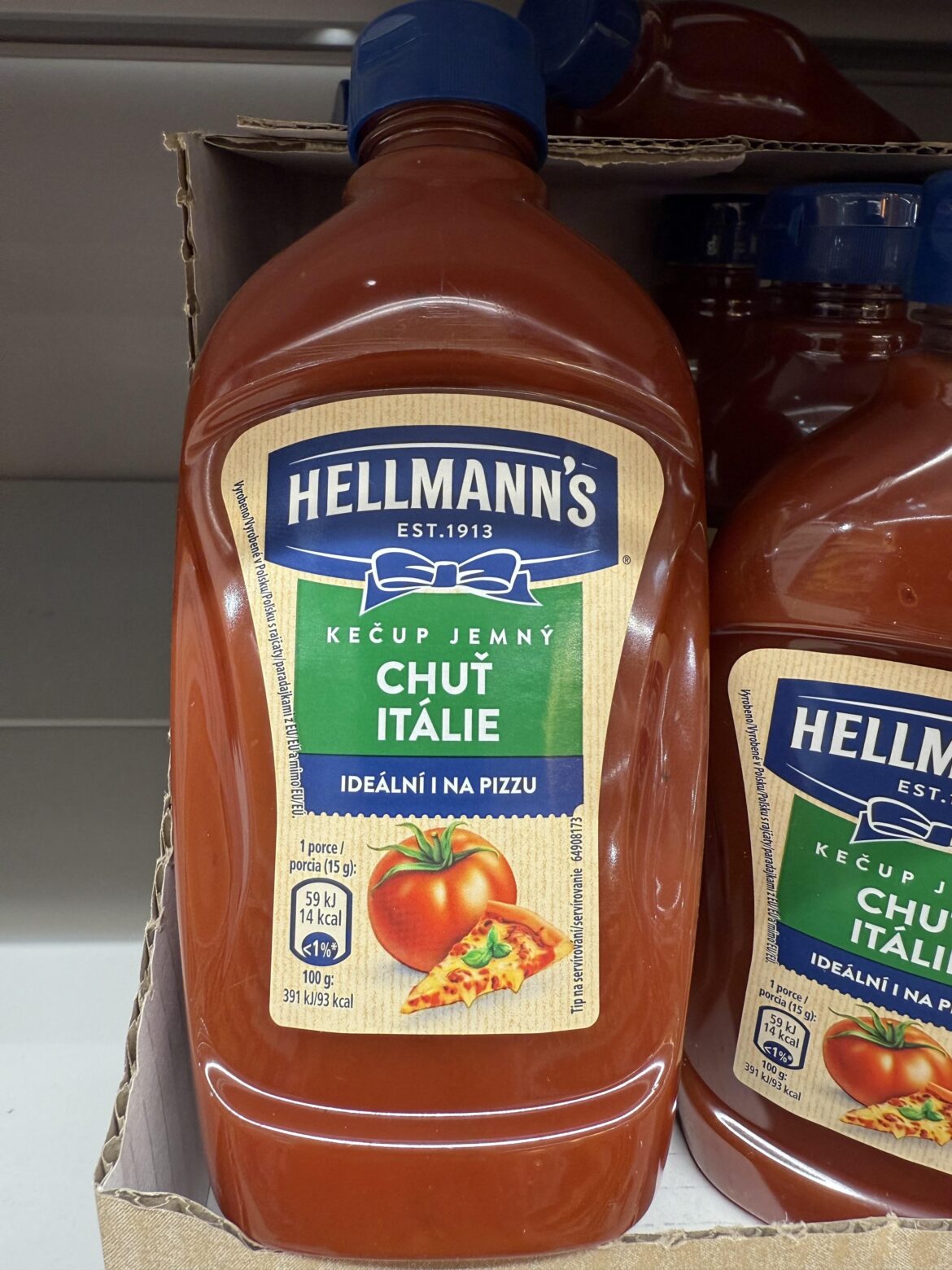 Hellmann’s released a “taste of Italy” ketchup in Czechia labeled “ideal for pizza”.