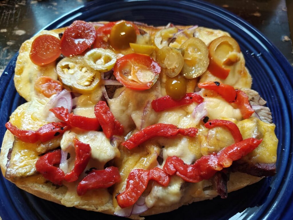 More smoked chuck roast, with cheese!