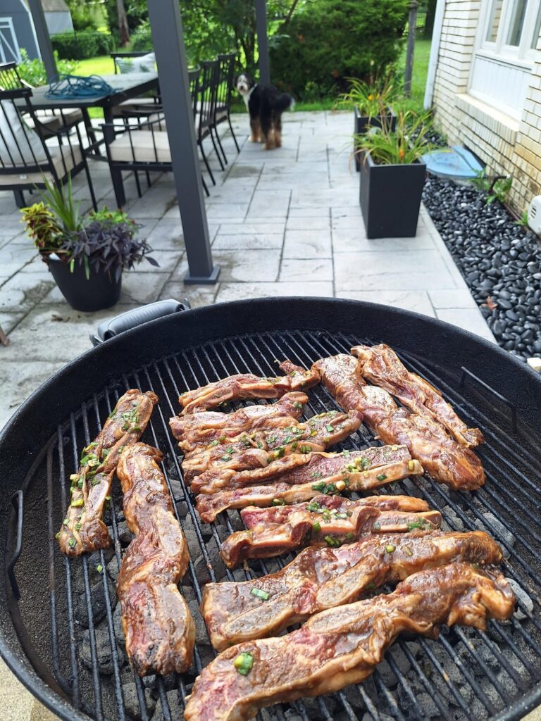 Charcoal grilled galbi [homemade]
