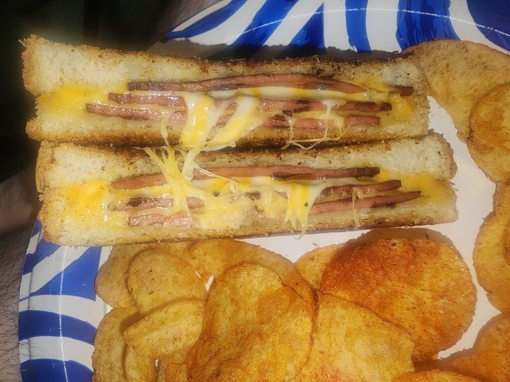 Fried Balogna Melts on Garlic Bread!!! Fried Balogna Melts on Garlic Bread!!!