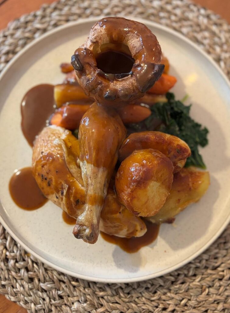 Made a roast chicken dinner