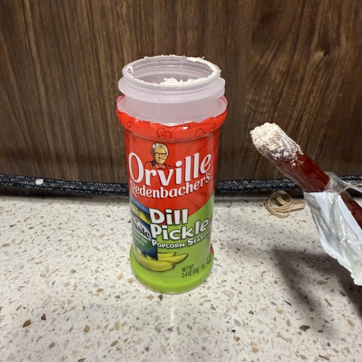 Weird food combo - Beef stick with pickle seasoning