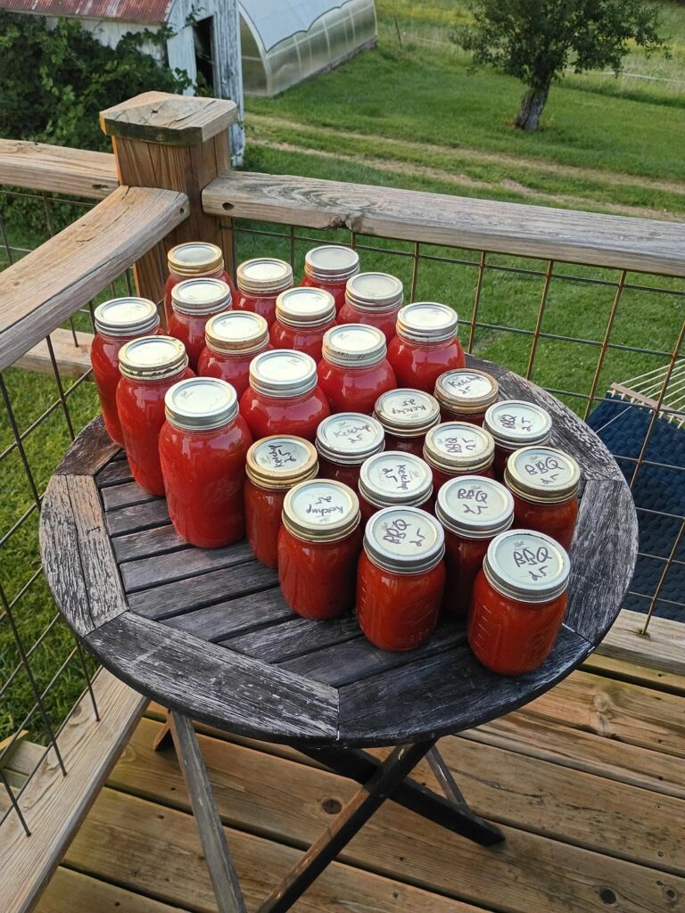 Got a little over 5 gallons of tomato products canned today from around 200lbs of tomatoes.