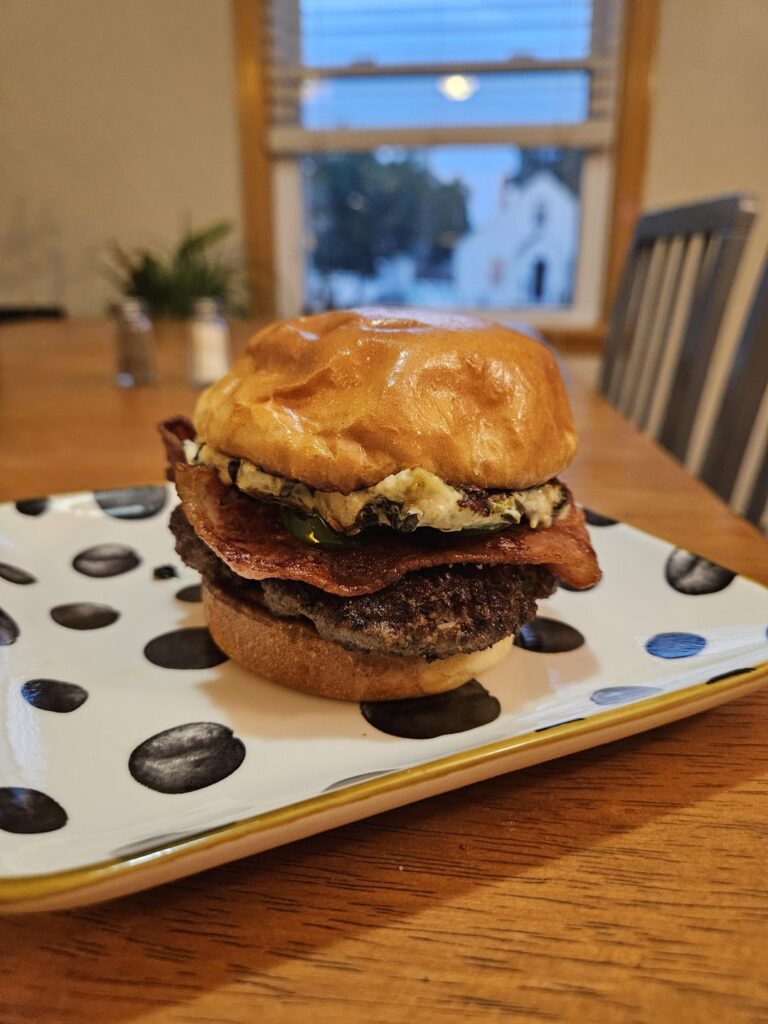 Spicy Spin-Dip Bacon Burger